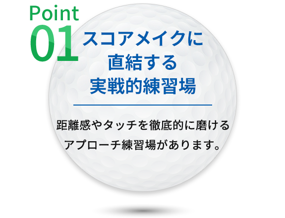 POINT01 スコアメイクに直結する 実戦的練習場