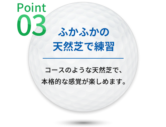 POINT03 ふかふかの天然芝で練習